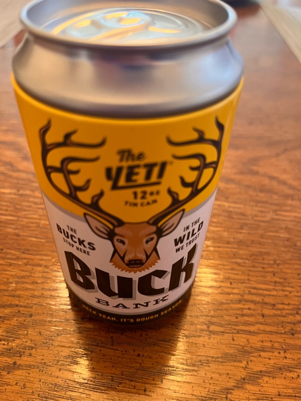 Yeti Buck Bank 12 oz Can - New Empty/Sealed